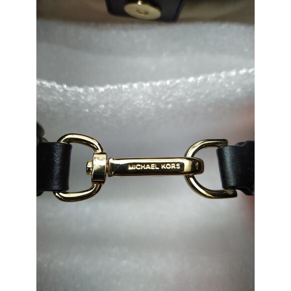 Michael Kors Black Canvas Rope Handles Shoulder Bag - Picture 15 of 16